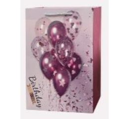 Пакет подарочный Шары 32*26*12см, бордовый