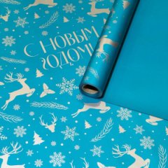 Пленка матовая НГ двухсторонняя Олени изумрудная 58см*10м±5% 50мкр