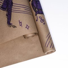 Крафт бумага Музыкацв. черный-фиолетовый на коричневом фоне 720/8,5 м