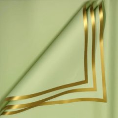 Пленка матовая Рамка золотая/олива 20 листов 58*58см 65мкм