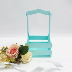 Декоративный ящик двухреечный квадратный 140*125*h240 Ментол