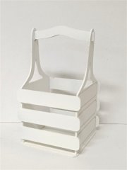 Декоративный ящик из фанеры реечный квадратный 140*125*h240 белый