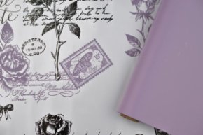 Пленка матовая двухст.рисунокРозацв.виолет/черный 58см*10м*50микр