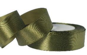 Лента атласная 2,5/25 хаки