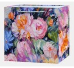 Пакет подарочный Цветочная акварель 3 32*26*12см