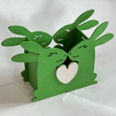 Кашпо Зайки пара салатовый Акция