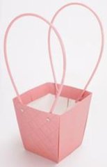 Пакет подарочный тисненый, 13*9.5*15.5 см пастельно-розовый