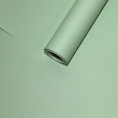 Пленка матовая Корея однотонная двухсторонняя Морской бриз 48см*10м±5% 50мкр Светло-Салатовый