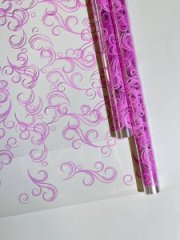 Пленка Завитки розовый 70см*10ярд ± 5%