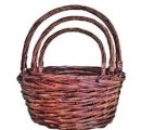 Корзины из ивы 45*15*45, 38*14*40, 32*12*35, 3шт, круг, коричневый