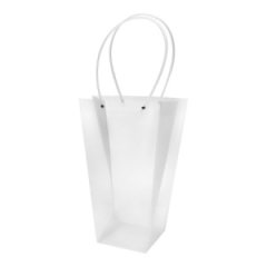 Прозрачная сумка с белыми ручками 29cm x 15cm x 42,5cm, 10шт/уп