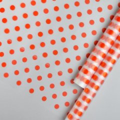 Пленка матовая (MDS) Горох красный 60см,40мкм 200гр