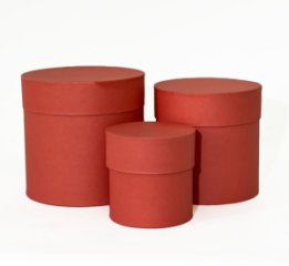 Коробки круглые набор из 3х (10*10/13,5*13,5/15*15) красные
