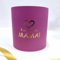 Коробка круглая без крышек 15*15 с тиснением Я люблю тебя, мамарозовый