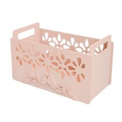 Декоративный ящик с ручками Птички цв. пыльная роза 14,6*25 см