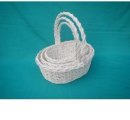 Корзины из ивы 41*32*15/38, 35*25*13,5/33, 29*20*12/28, 3шт, овал, белый