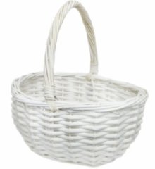 Корзина из ивы, овал, 27*21*11/25см, белый
