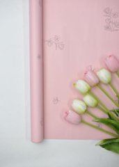 Пленка матовая двухсторонняя Легкость бледно-розовый 10 листов 48*48 65мкм