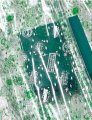 Пленка прозрачная двухцветная Новогодние марки зеленый/серебро 70см*200гр ± 5%