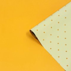 Пленка матовая двухсторонняя Мелкий горошек сливочно-желтый/ абрикосовый 58см*10м±5% 65мкм