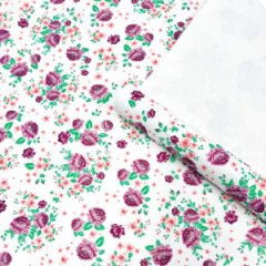 Крафт бумага Пионы сиреневый на белом фоне 720мм/60гр/10м ± 5%