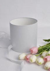 Коробка круглая без крышки 18*18 бумага дизайнерская Флора