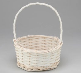 Корзина плетеная (ива), 25*25*12*30 см, 1 шт., белый