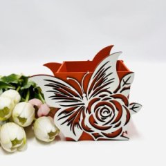 Кашпо Бабочка 95*100 h135 оранжевый