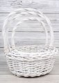 Корзины из ивы 31*13,5*36*B24, 26*11,5*31*B20, 20*10,5*26*B16, 3шт, круг, белый