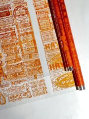 Пленка Газета винтажная оранжевая 70см*10ярд ± 5%