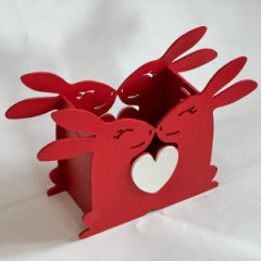 Кашпо Зайки пара красный Акция