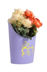 Ваза Овал 14*17*22 с тиснением Ты в моём сердце сиреневый