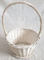 Корзина плетеная (ива), 25*25*13*35 см, 1 шт., белый