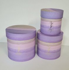 Коробки круглые Набор из 3х (13,5*13,5/16*16/18*18) Радуга 8