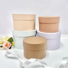 Набор круглых коробок 5 в 1 Кофе 20 х 14 - 15 х10 см