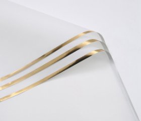 Упак. материал флористическая пленка Золотой кант, 58х58 см, белый, 20 листов /упак