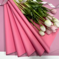 Пленка матовая двухсторонняя румяна/розовый 58см*10м±5% 65мкм