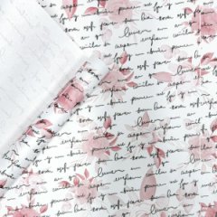 Крафт бумага Розы письмо малиновый/графит на белом фоне 720мм/60гр/10м ± 5%