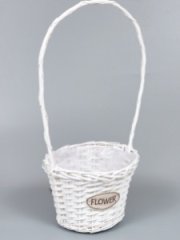 Корзина (ива) 1 шт, круг, 26*18*55*17, белый