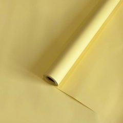 Пленка матовая Корея однотонная двухсторонняя Морской бриз 58см*10м±5% 50мкр Сливочно-желтый