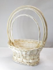 Корзины из ивы, 3 шт круг D40*30 см H20*55 см белый