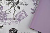 Пленка матовая двухст.рисунокРозацв.виолет/черный 58см*12м±5% 50микр