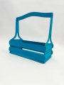 Декоративный ящик двухреечный прямоугольный 250*125 h255 Бирюзовый