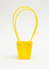Сумка-трапеция с пластиковыми ручками 9*6,5*10cm, цв. матовый желтый