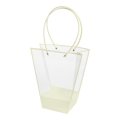 Сумка-трапеция прозрачная с пластиковыми ручками 24x12x26cm кремовый