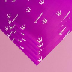 Пленка матовая двухсторонняя Королева пурпурная ночь/розовая пастель 10 листов 58*58 50мкр