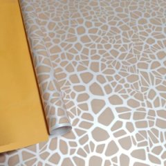 Матовая пленка двухсторонняя на втулке 50 мкр Мозайка кофе с молоком/оранжевый пастель 60см/8,5м