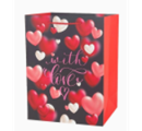 Пакет подарочный С любовью 2, с глиттером, 32*26*12см