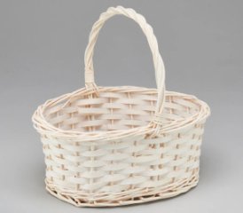 Корзина плетеная (ива), 30х21х12х25 см, 1 шт., белый