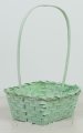 Корзина плетеная (бамбук), D21.6*21.6*10/38 см. зеленый